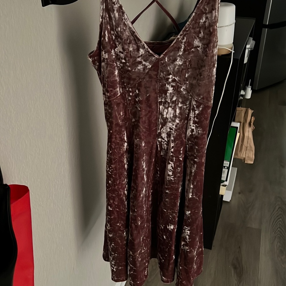 AE pink velvet dress